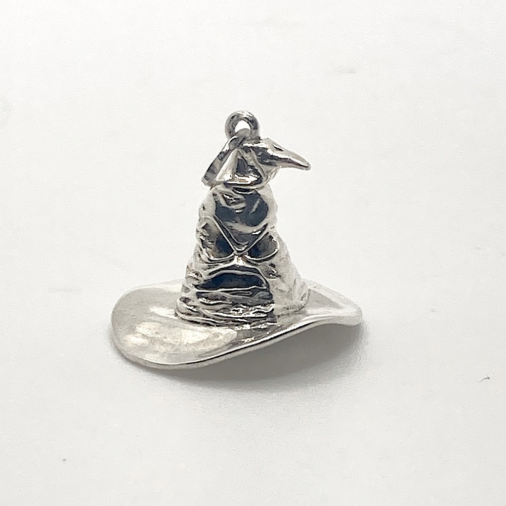 Sterling Silver Harry Potter Sorting Hat Charm Pendant / .7” x .7”